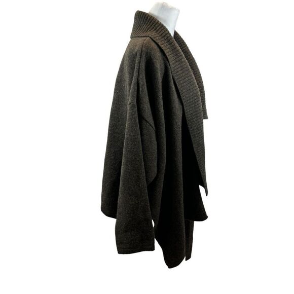 Women’s‎ Ivan Grundhal Brown Shetland Wool Asymmetrical Cardigan Sweater Medium - Picture 3 of 13
